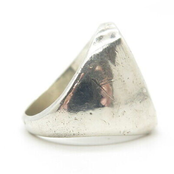 925 Sterling Silver Vintage Navajo Real Turquoise Inlay Tribal Ring Size 10.5 - Picture 4 of 8